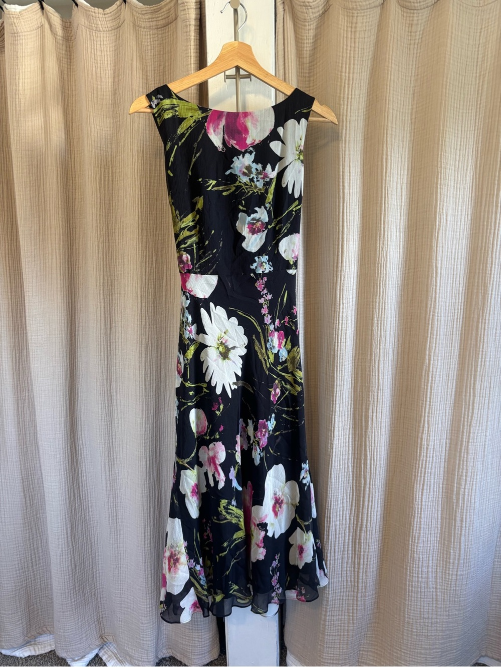 Vintage Talbots 100% Silk Floral Dress- 4 Petite